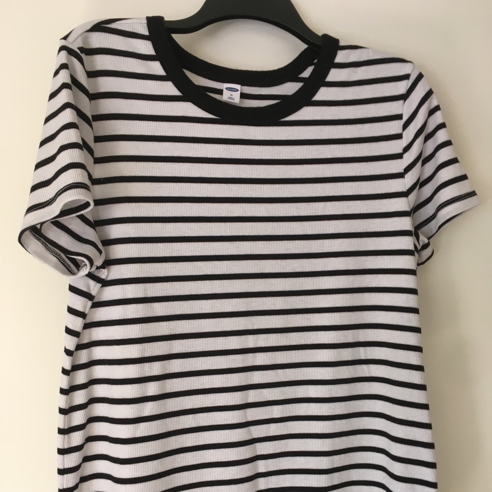 Black and white striped top